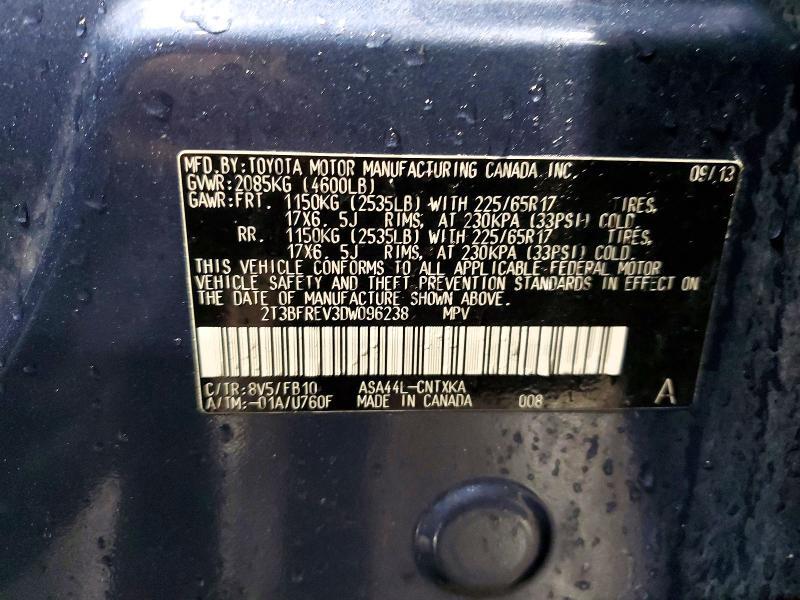 2T3BFREV3DW096238 2013 TOYOTA RAV4 photo no. 12