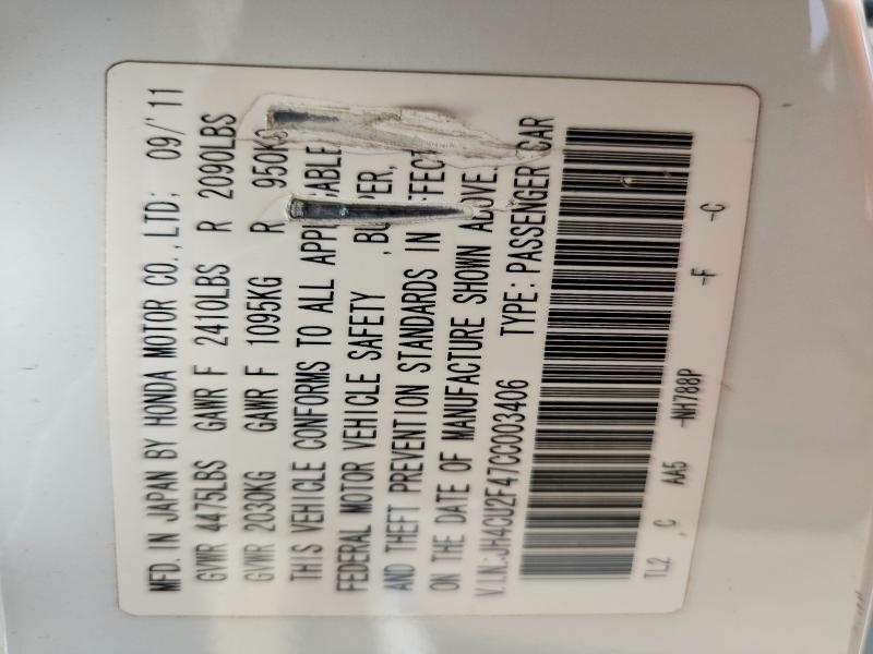 JH4CU2F47CC003406 2012 ACURA TSX photo no. 12