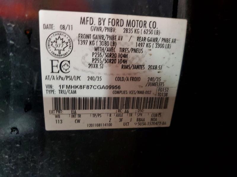 2012 FORD EXPLORER LIMITED — Фото 12 из 12