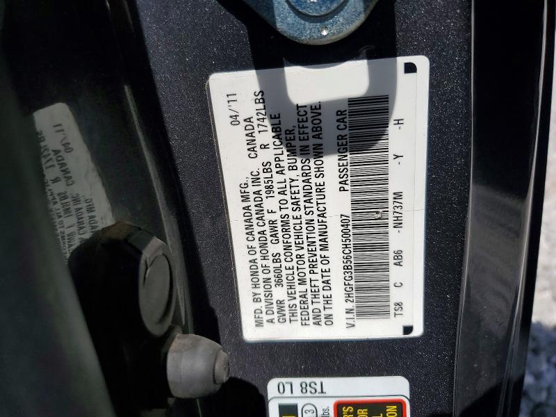 2012 HONDA CIVIC LX — Фото 13 из 13