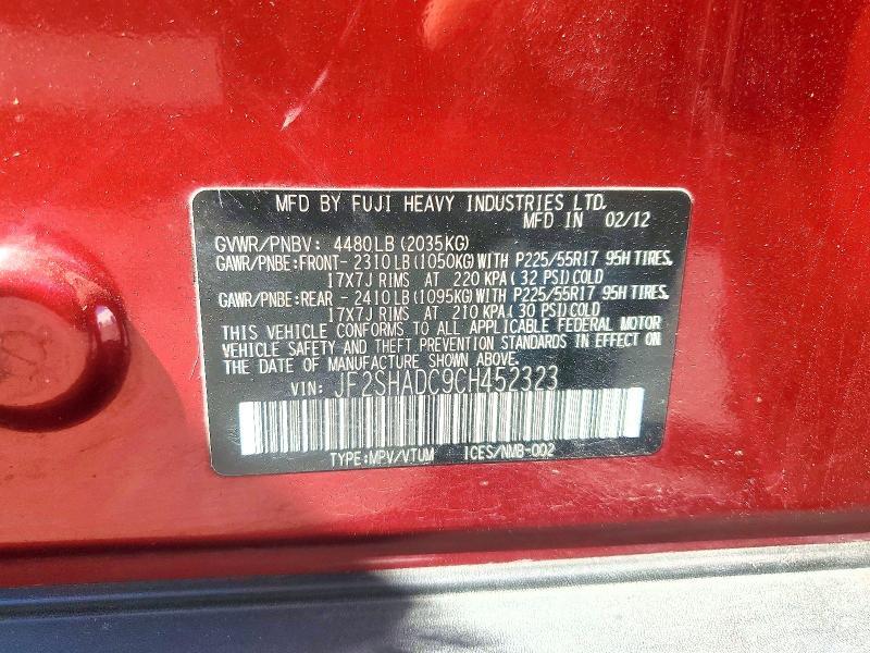 2012 SUBARU FORESTER 2.5X PREMIUM — Фото 12 из 12