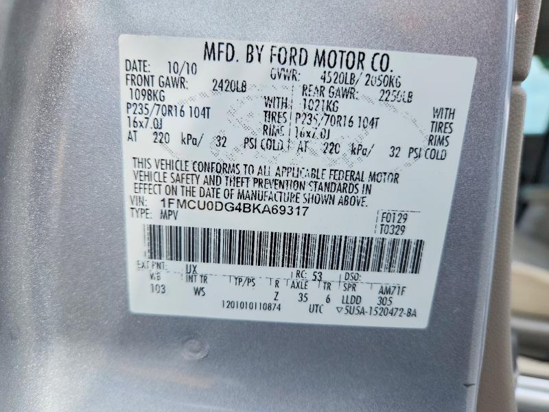 2011 FORD ESCAPE XLT — Фото 13 из 13