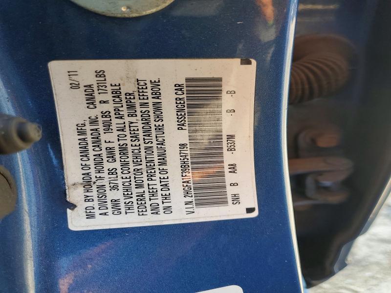 2HGFA1F39BH547198 2011 HONDA CIVIC photo no. 12