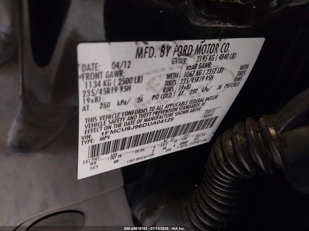 1FMCU9J96DUA04129 2013 FORD ESCAPE photo no. 9