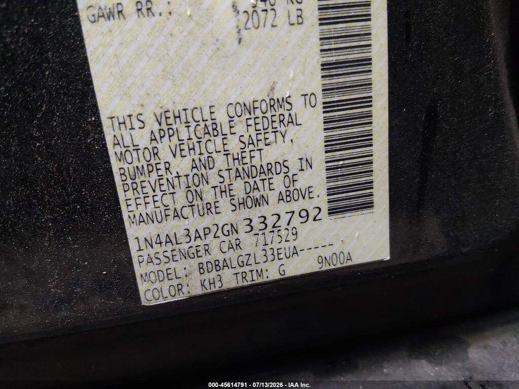 1N4AL3AP2GN332792 2016 NISSAN ALTIMA photo no. 9