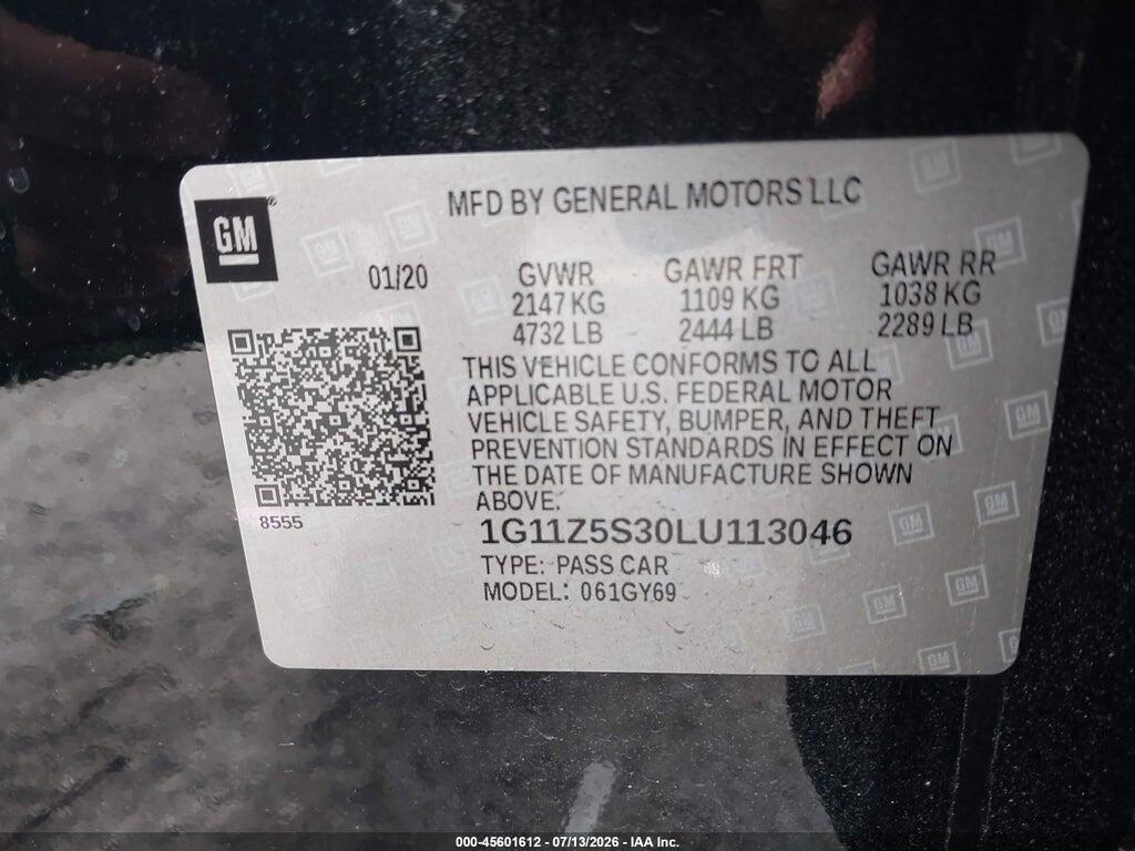 1G11Z5S30LU113046 2020 CHEVROLET IMPALA photo no. 9