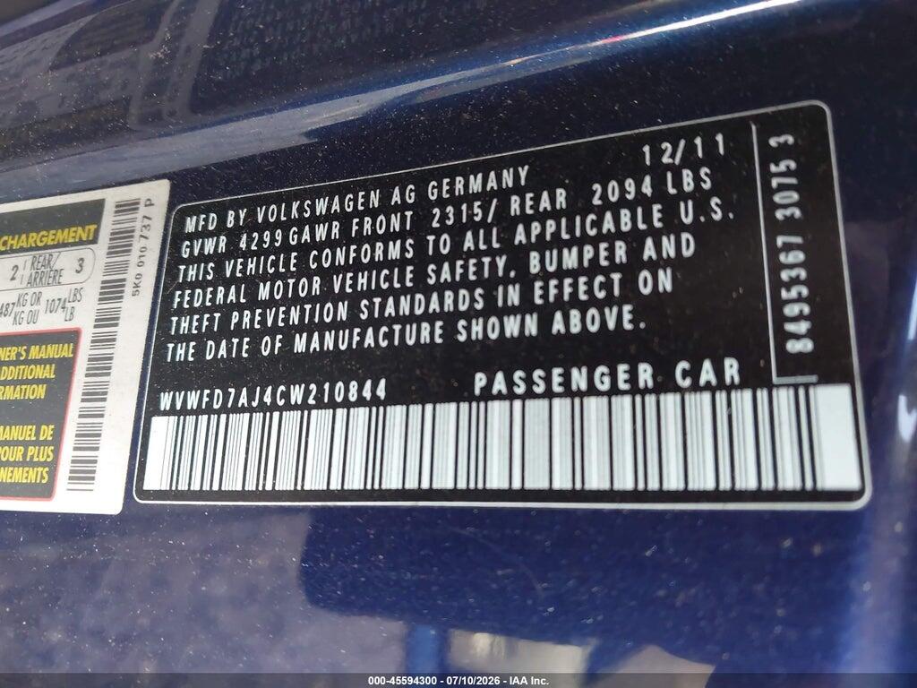 WVWFD7AJ4CW210844 2012 VOLKSWAGEN GTI photo no. 9