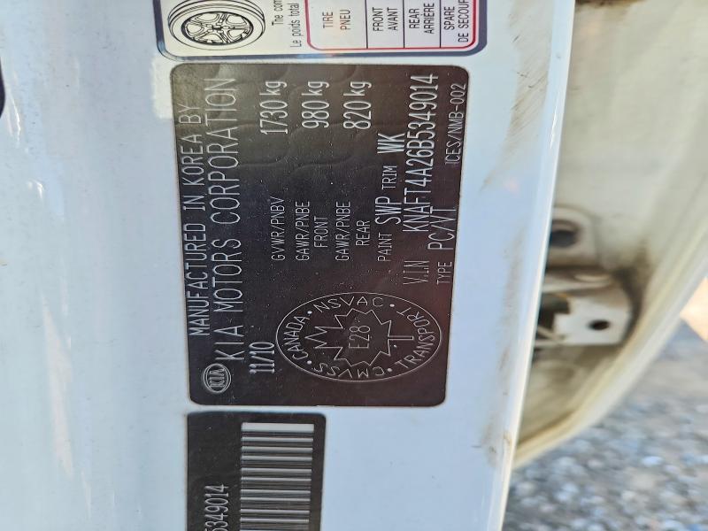 KNAFT4A26B5349014 2011 KIA FORTE photo no. 12