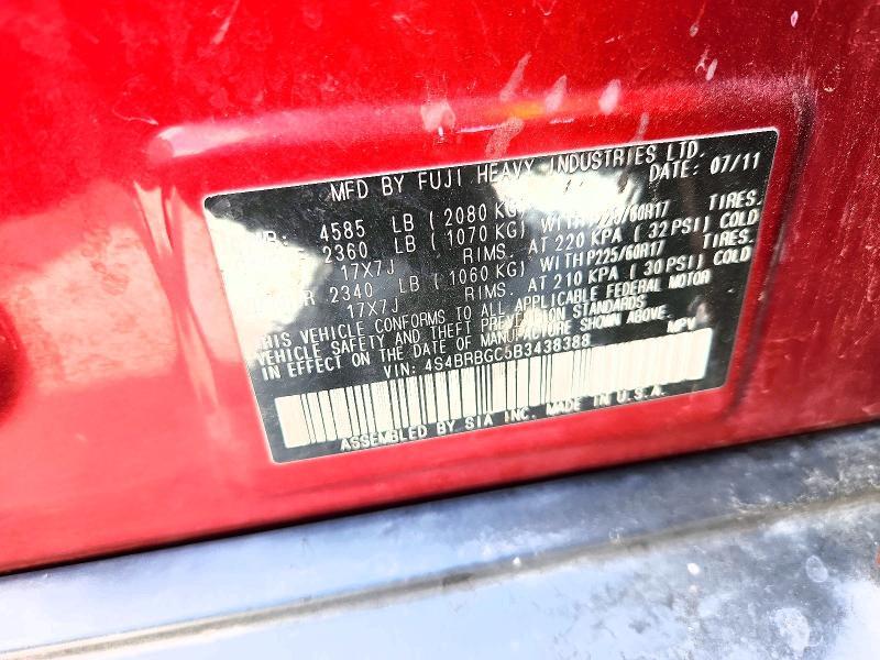 2011 SUBARU OUTBACK 2.5I PREMIUM — Фото 12 из 12