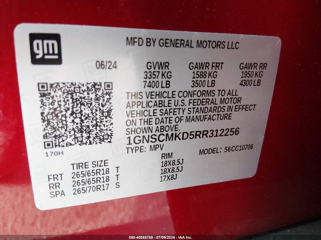 1GNSCMKD5RR312256 2024 CHEVROLET TAHOE photo no. 9