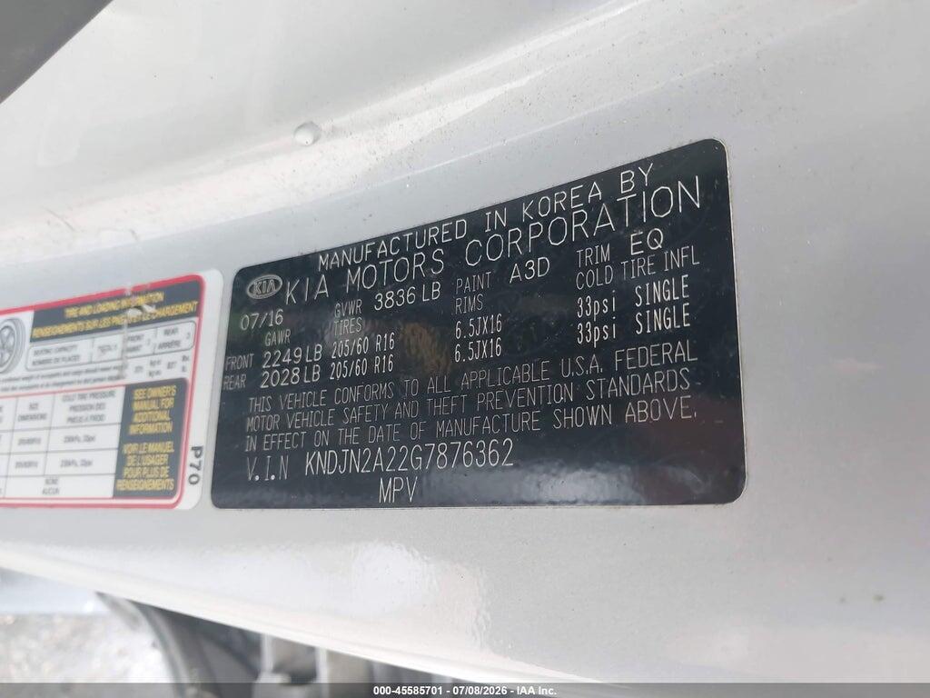 KNDJN2A22G7876362 2016 KIA SOUL photo no. 9