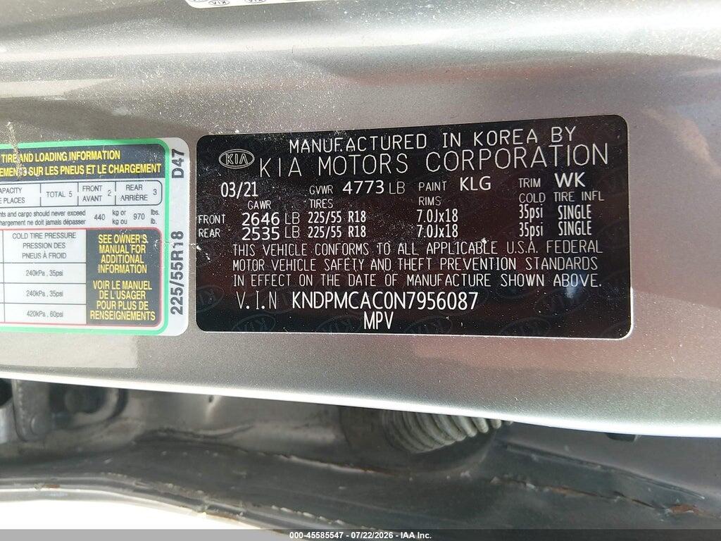 KNDPMCAC0N7956087 2022 KIA SPORTAGE photo no. 9