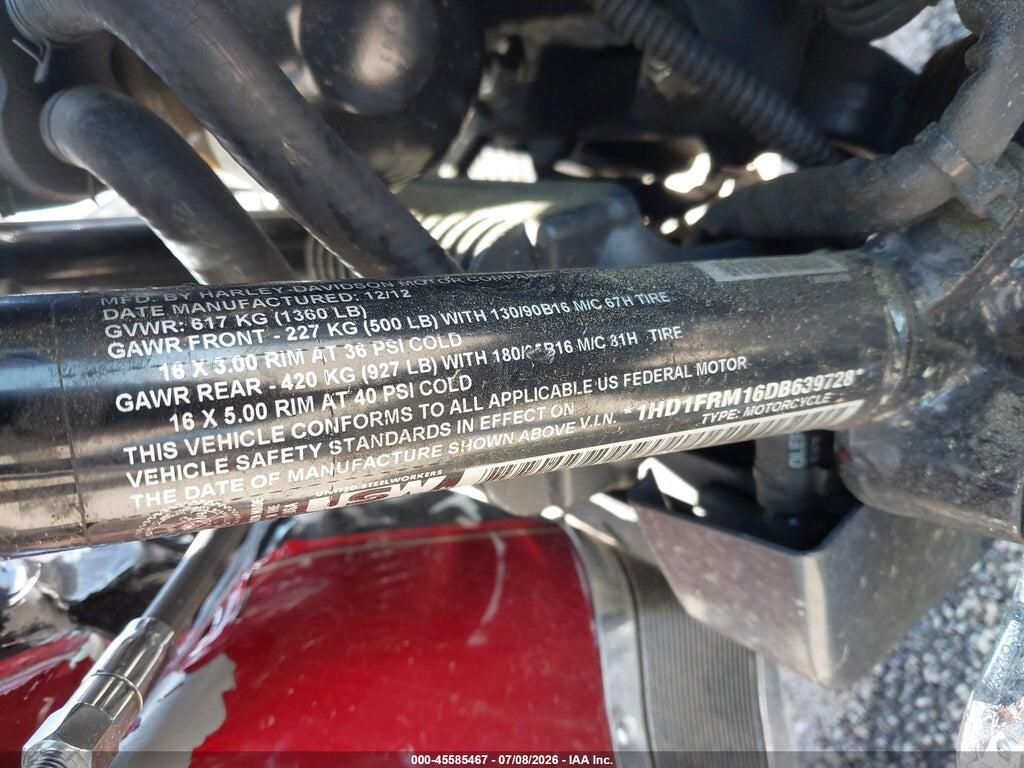 1HD1FRM16DB639728 2013 HARLEY-DAVIDSON FLHRC photo no. 10
