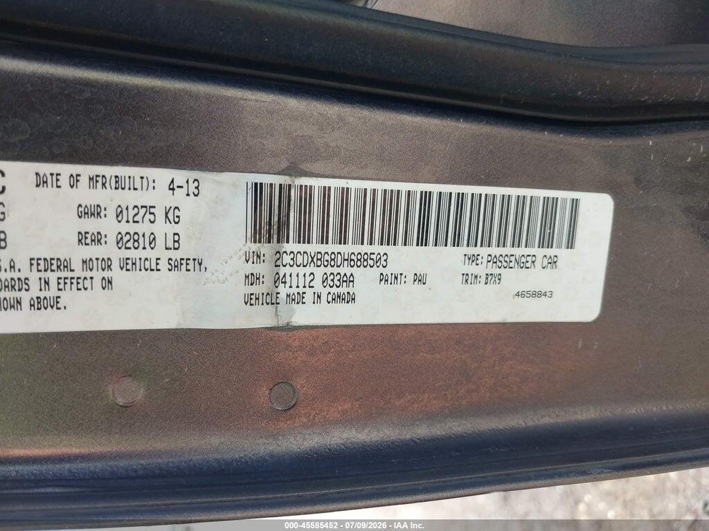 2C3CDXBG8DH688503 2013 DODGE CHARGER photo no. 9