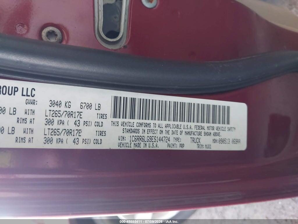 1C6RR6LG9ES144724 2014 RAM 1500 photo no. 9