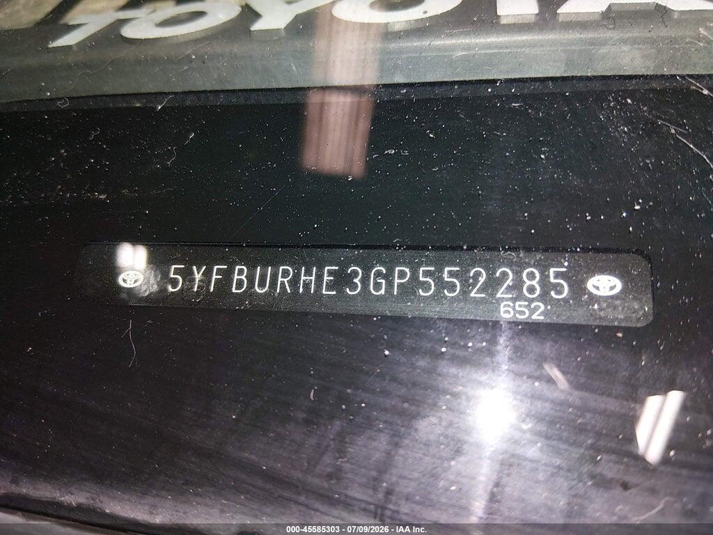5YFBURHE3GP552285 2016 TOYOTA COROLLA photo no. 9