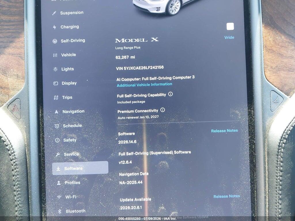 5YJXCAE26LF242156 2020 TESLA MODEL X photo no. 7