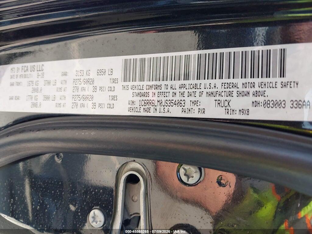 1C6RR6LM0JS354063 2018 RAM 1500 photo no. 9