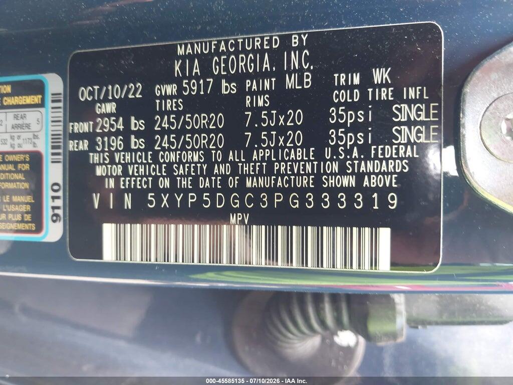 5XYP5DGC3PG333319 2023 KIA TELLURIDE photo no. 9