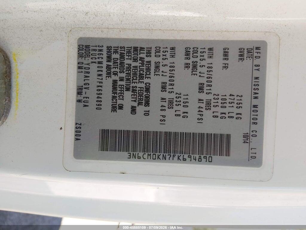 3N6CM0KN7FK694890 2015 NISSAN NV200 photo no. 9