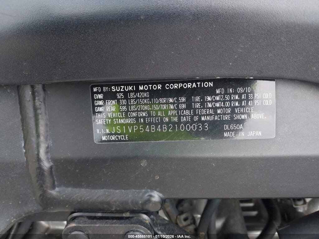 JS1VP54B4B2100033 2011 SUZUKI DL650 photo no. 10