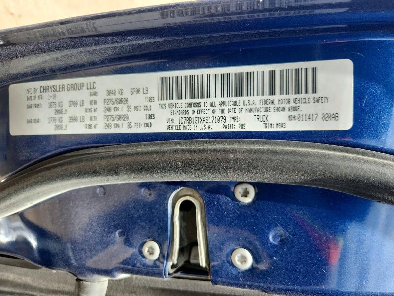 1D7RB1GTXAS171079 2010 DODGE RAM 1500 photo no. 12