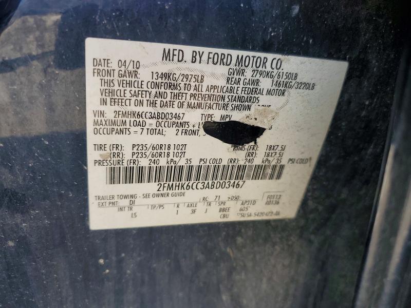 2FMHK6CC3ABD03467 2010 FORD FLEX photo no. 12