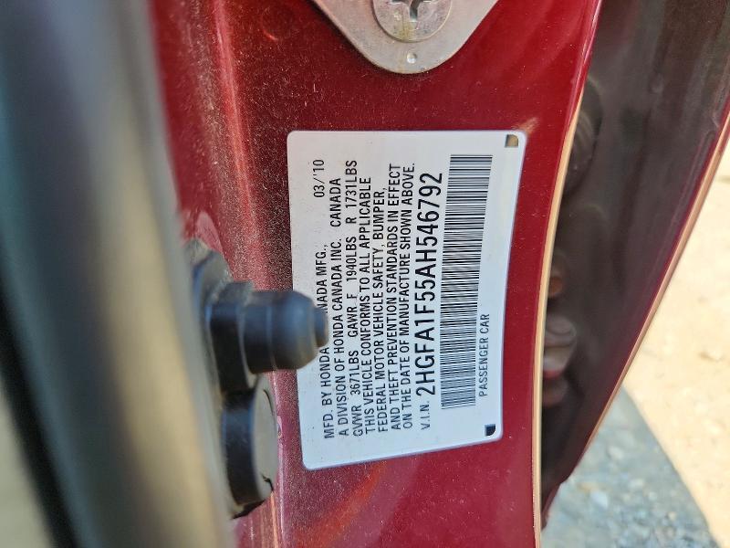 2010 HONDA CIVIC LX — Фото 12 из 12