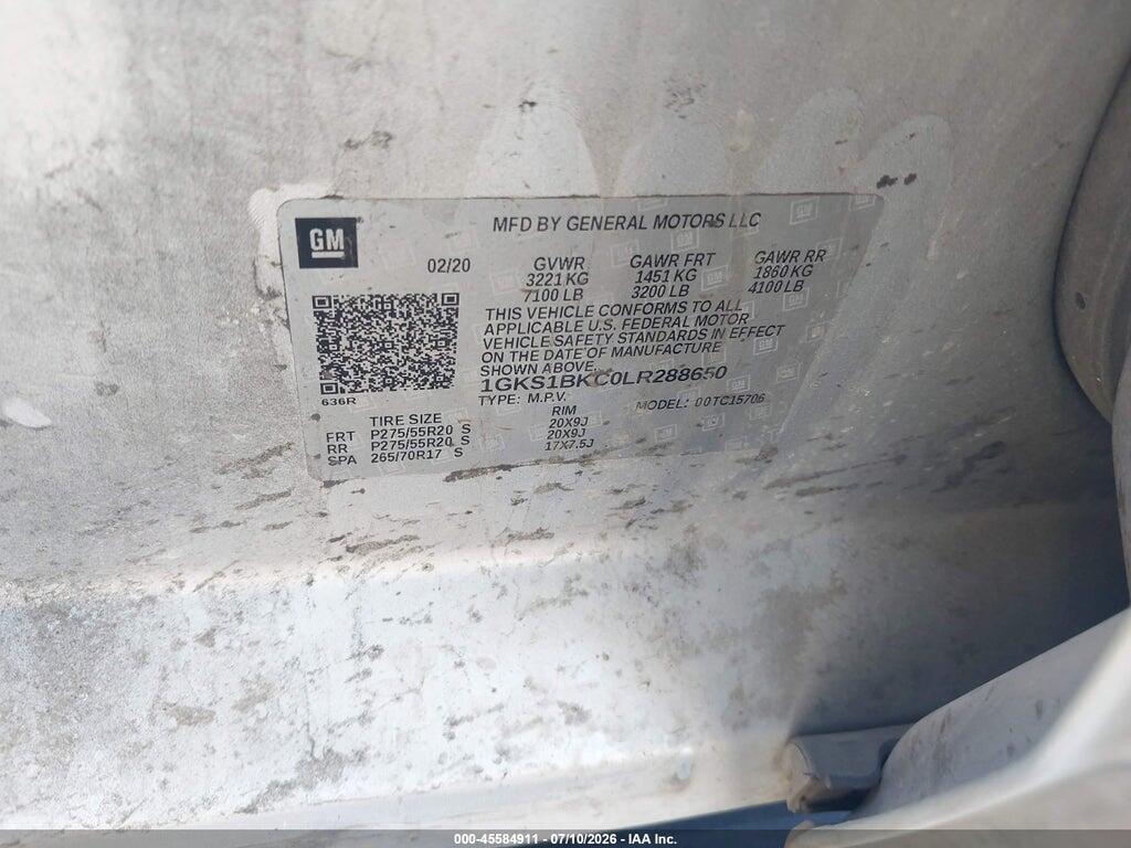 1GKS1BKC0LR288650 2020 GMC YUKON photo no. 9