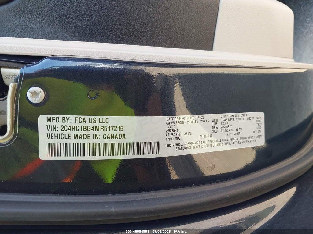 2C4RC1BG4MR517215 2021 CHRYSLER PACIFICA photo no. 9