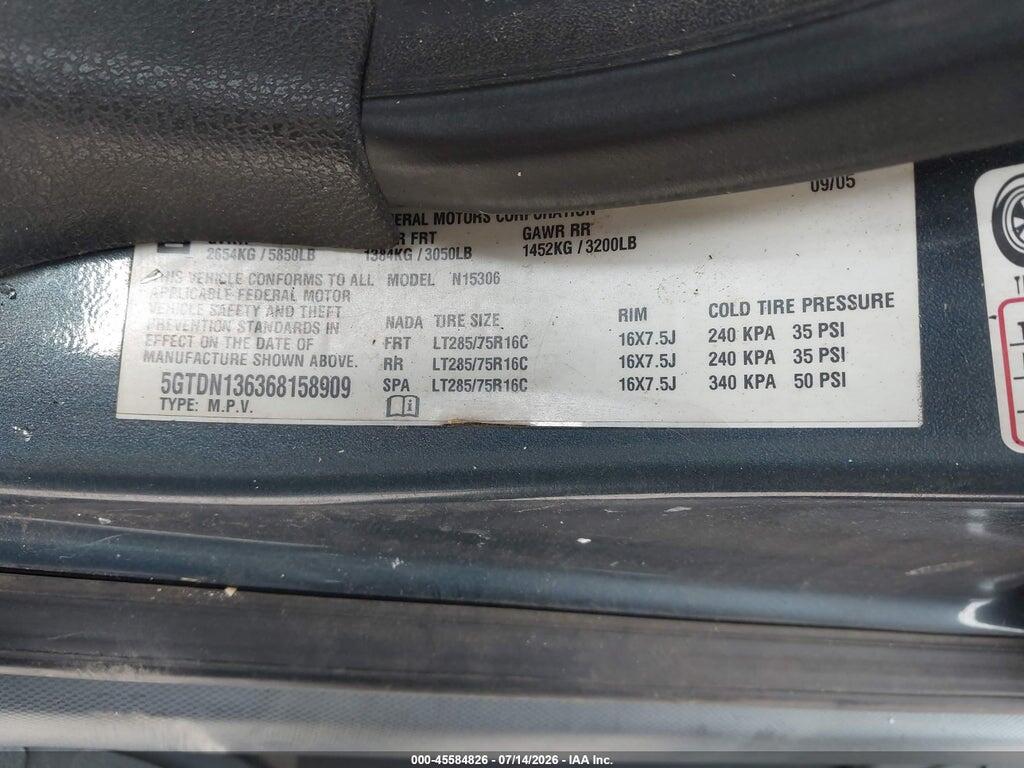 5GTDN136368158909 2006 HUMMER H3 SUV photo no. 9