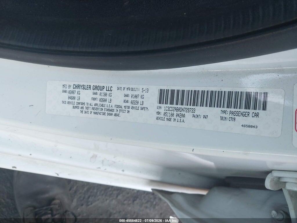 1C3CDZAB0DN729733 2013 DODGE AVENGER photo no. 9