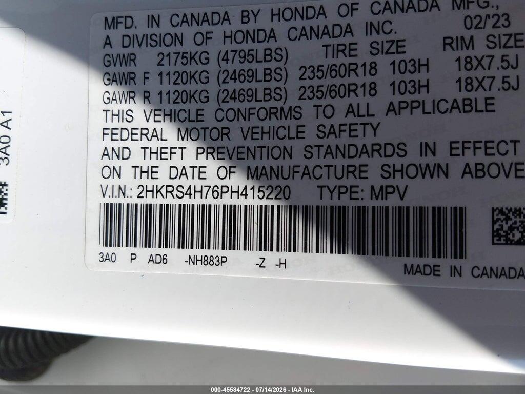 2HKRS4H76PH415220 2023 HONDA CR-V photo no. 9