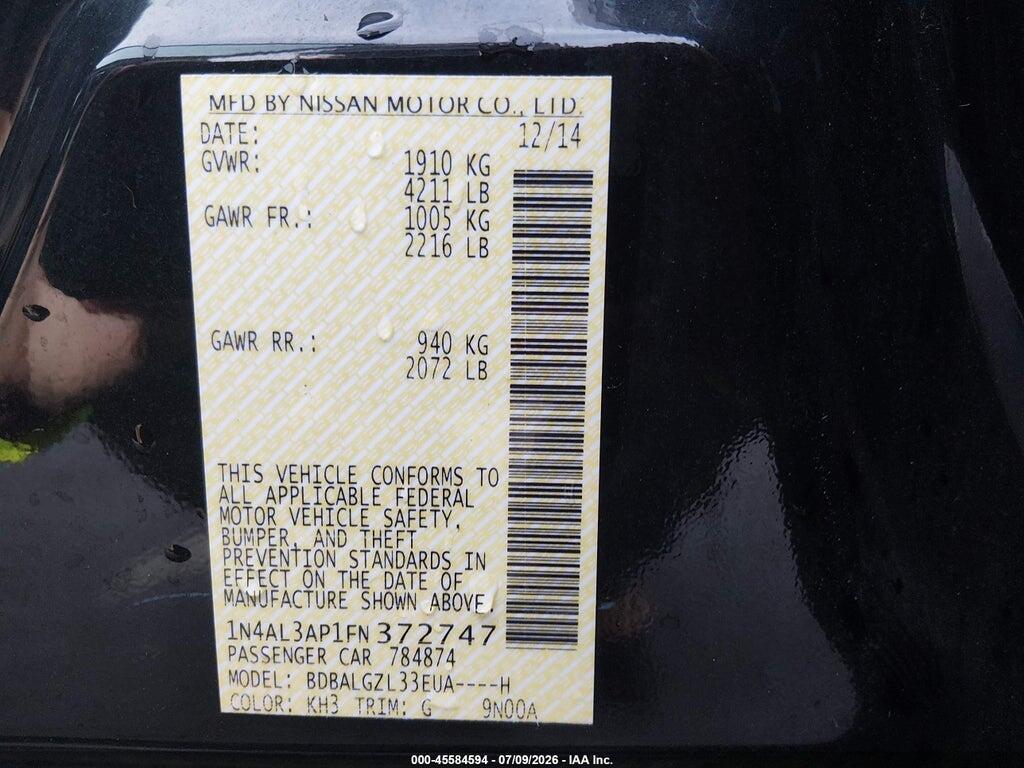 1N4AL3AP1FN372747 2015 NISSAN ALTIMA photo no. 9