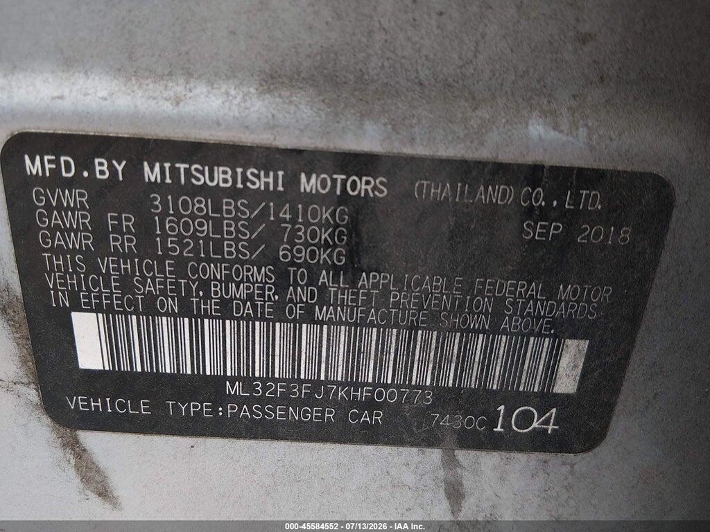 ML32F3FJ7KHF00773 2019 MITSUBISHI MIRAGE G4 photo no. 9