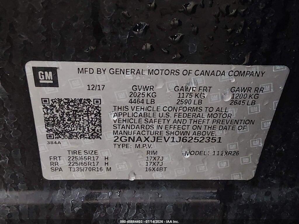 2GNAXJEV1J6252351 2018 CHEVROLET EQUINOX photo no. 6