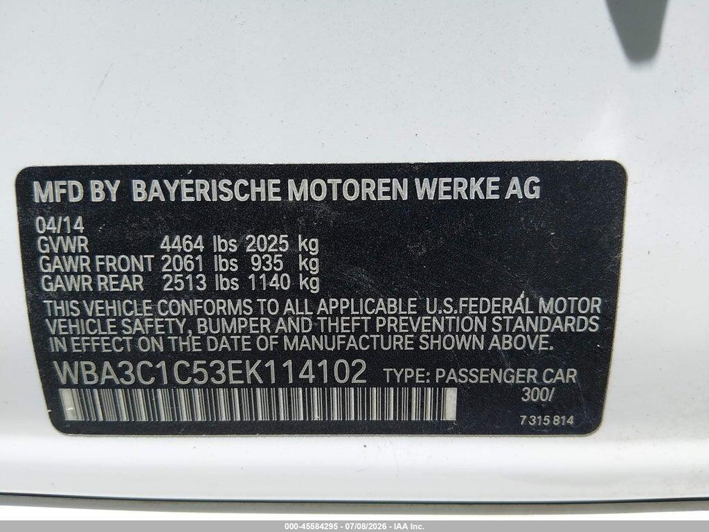 WBA3C1C53EK114102 2014 BMW 328I photo no. 9