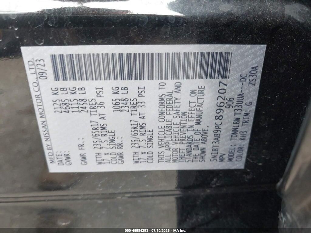 5N1BT3AB9PC896207 2023 NISSAN ROGUE photo no. 9