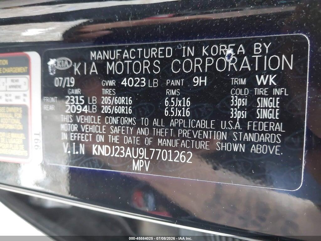 KNDJ23AU9L7701262 2020 KIA SOUL photo no. 9