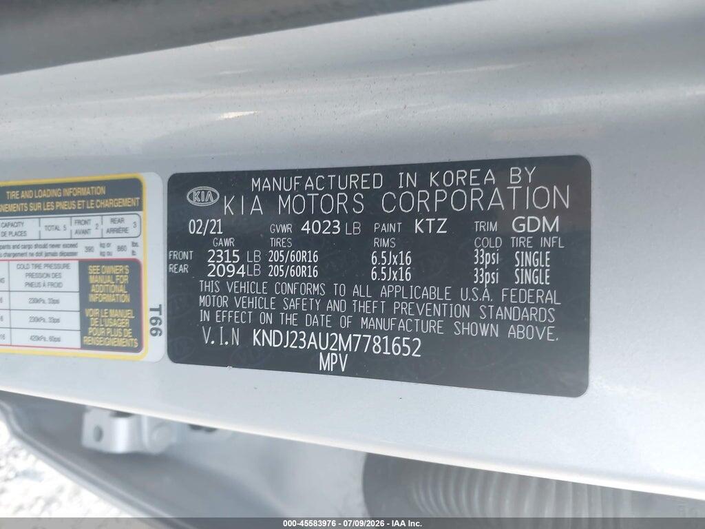 KNDJ23AU2M7781652 2021 KIA SOUL photo no. 9