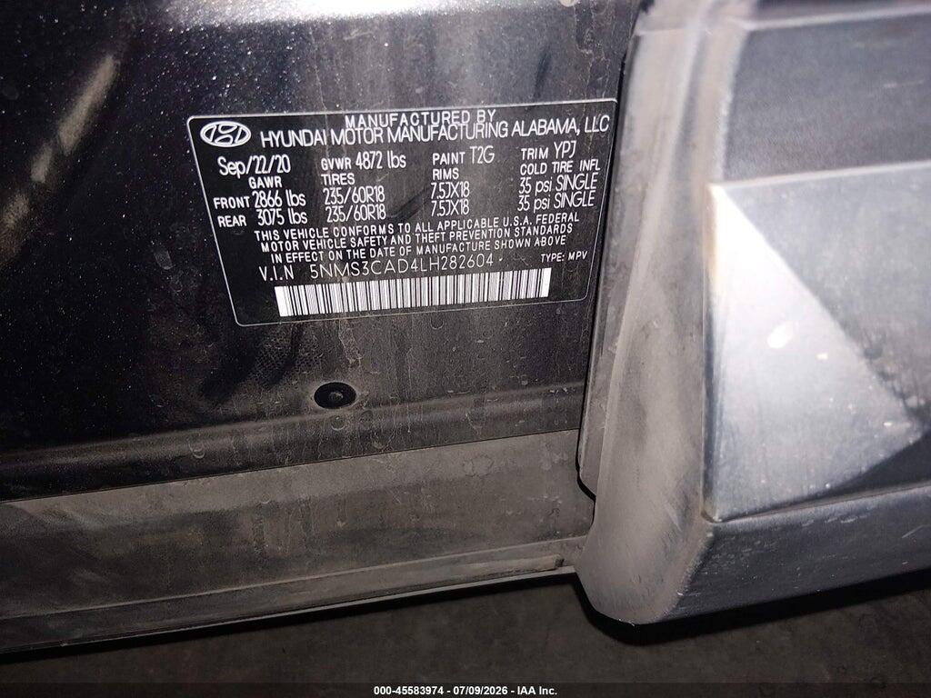 5NMS3CAD4LH282604 2020 HYUNDAI SANTA FE photo no. 9