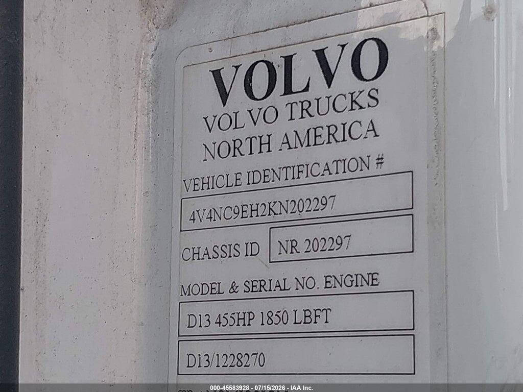 4V4NC9EH2KN202297 2019 VOLVO VNL photo no. 8