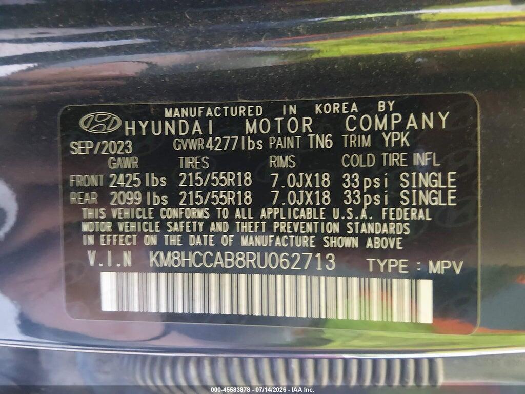 KM8HCCAB8RU062713 2024 HYUNDAI KONA photo no. 9