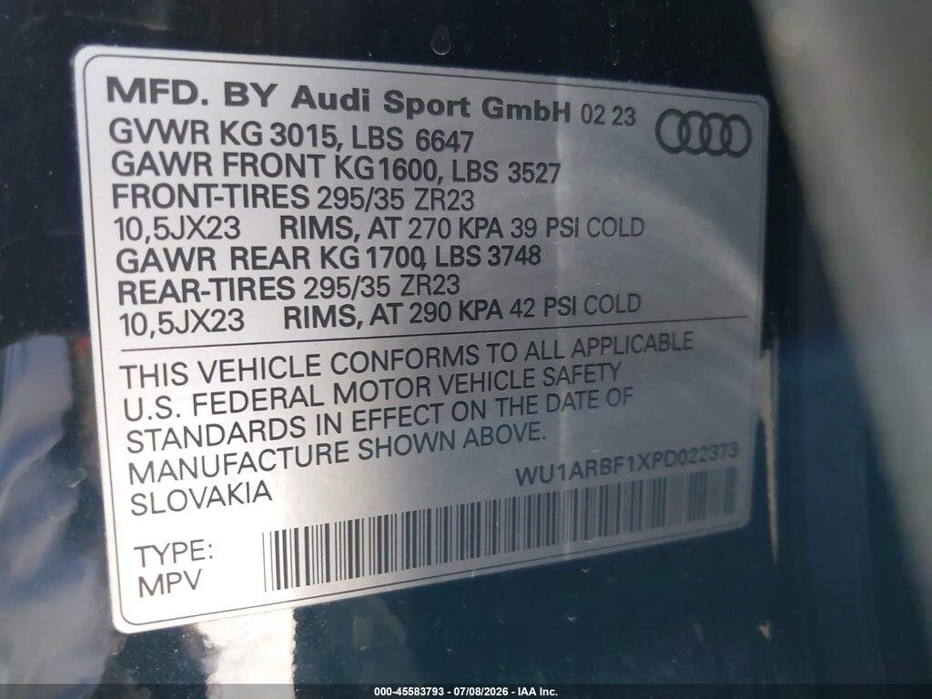 WU1ARBF1XPD022373 2023 AUDI RS Q8 photo no. 9