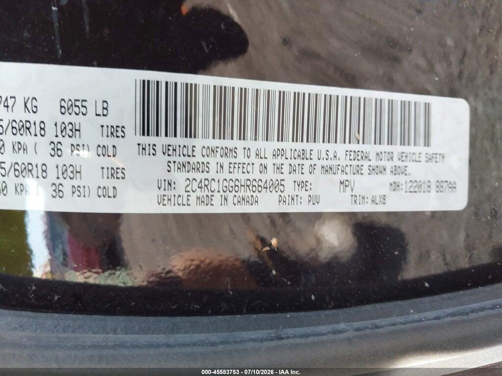 2C4RC1GG6HR664005 2017 CHRYSLER PACIFICA photo no. 9