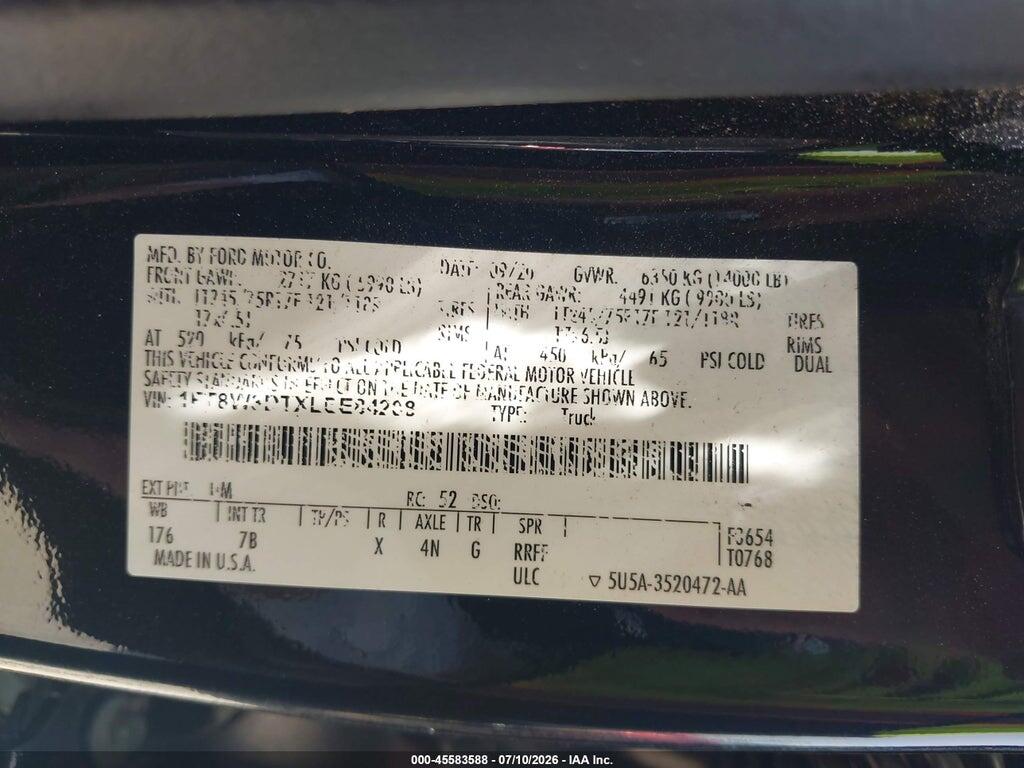 1FT8W3DTXLEE84208 2020 FORD F-350 photo no. 9