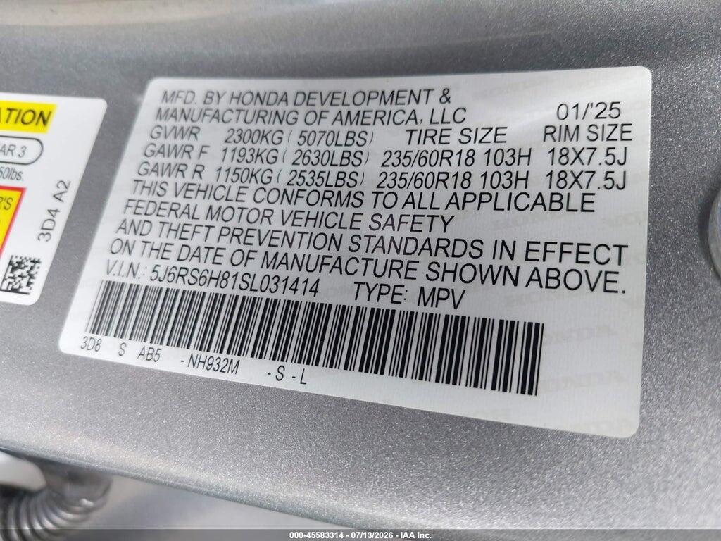 5J6RS6H81SL031414 2025 HONDA CR-V HYBRID photo no. 9