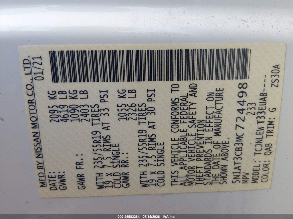 5N1AT3CB3MC724498 2021 NISSAN ROGUE photo no. 9