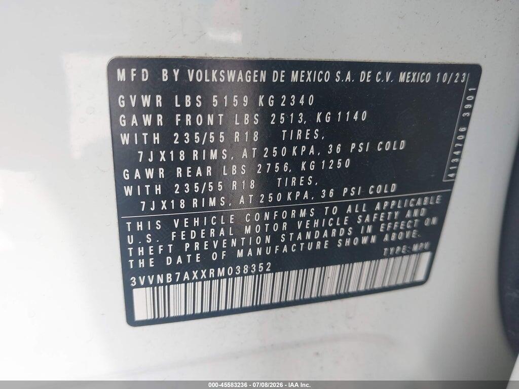3VVNB7AXXRM038352 2024 VOLKSWAGEN TIGUAN photo no. 9