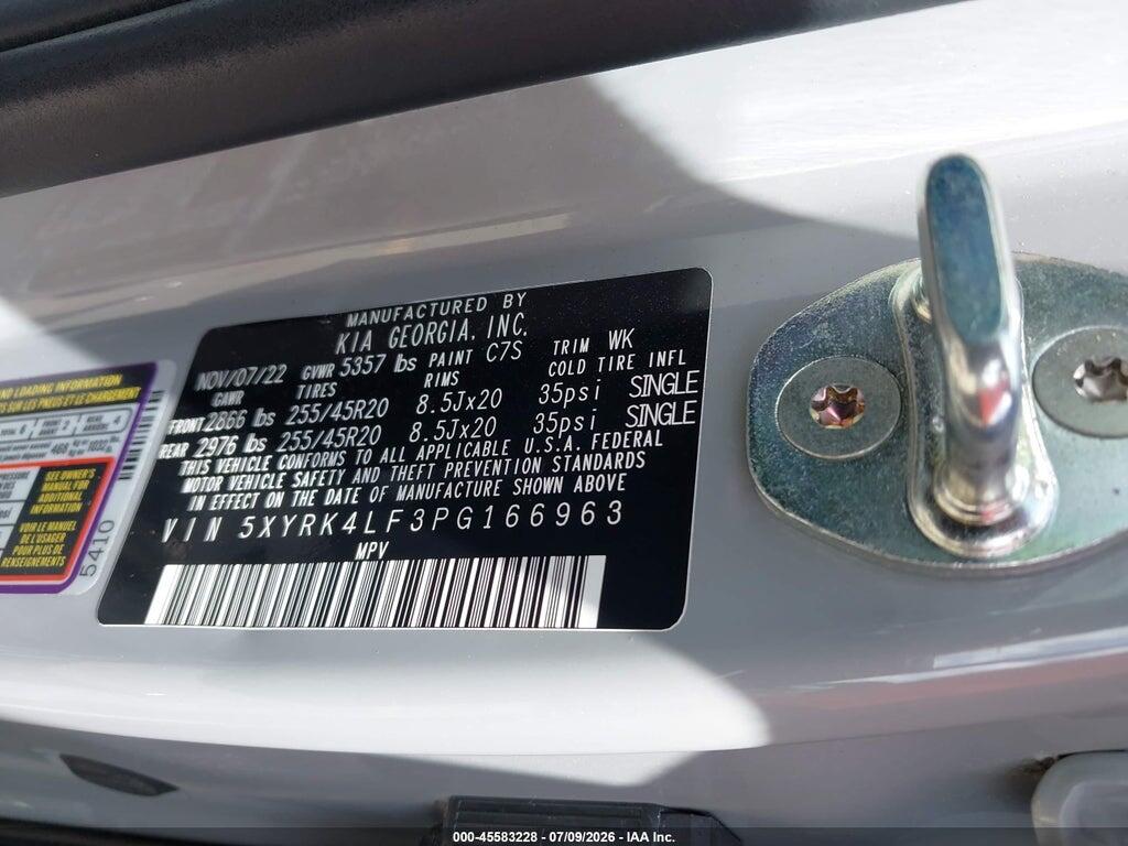 5XYRK4LF3PG166963 2023 KIA SORENTO photo no. 9